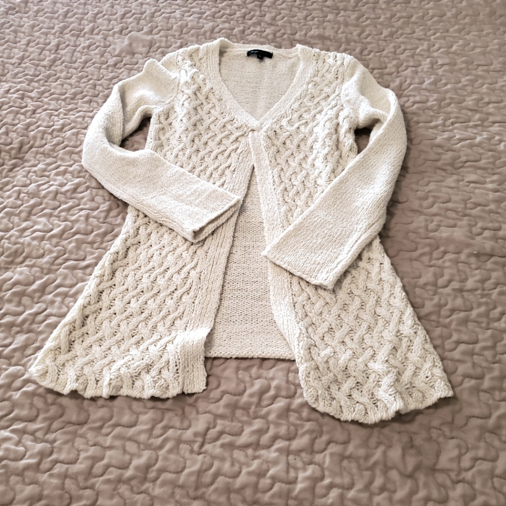 BCBG cream cardigan size M